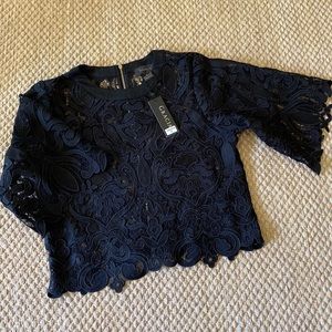 Black lace top Size Small (New with tags)